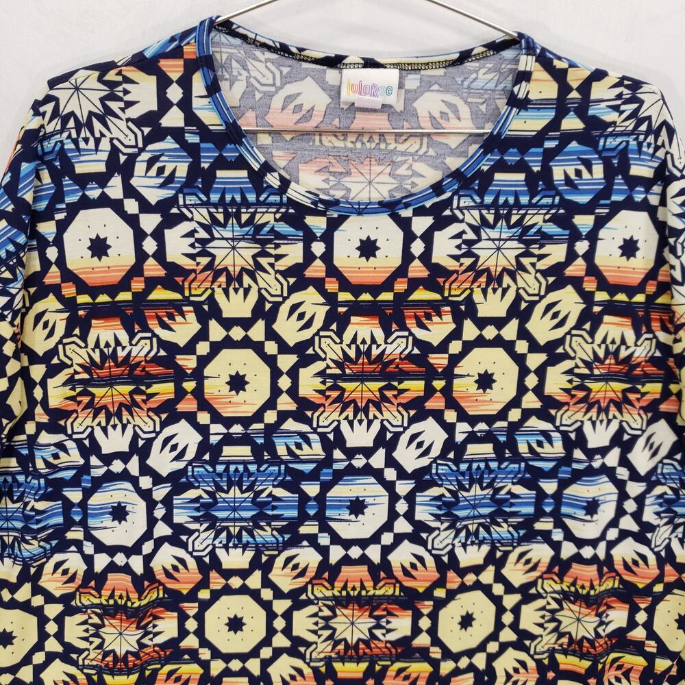 LuLaRoe Shirt Womens Small Multicolor Geometric Hi Low Hem Pullover Tunic Top - Picture 2 of 6